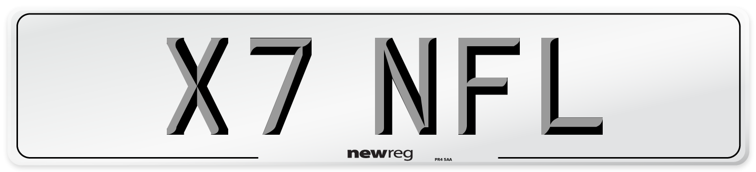 X7 NFL Number Plate from New Reg